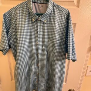 Izod Blue Casual Button Down Shirt